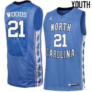 Youth North Carolina Tar Heels #21 Seventh Woods Blue Basketball Jersey 142995-677
