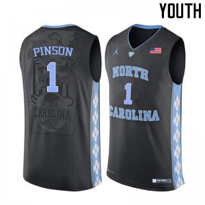 Youth North Carolina Tar Heels #1 Theo Pinson Black Basketball Jersey 876350-983