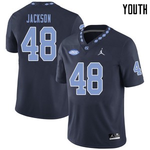 Youth North Carolina Tar Heels #48 Thomas Jackson Navy Jordan Brand Embroidery Jersey 229041-463