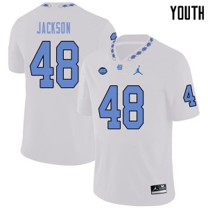 Youth North Carolina #48 Thomas Jackson White Jordan Brand Stitched Jersey 908366-533