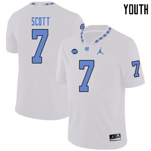 Youth UNC Tar Heels #7 Tim Scott White Jordan Brand Player Jersey 708835-239