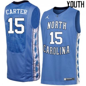 Youth University of North Carolina #15 Vince Carter Blue University Jersey 805157-567