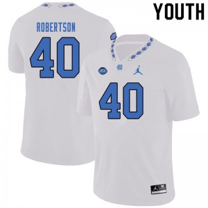 Youth North Carolina Tar Heels #40 William Robertson White Jordan Brand Stitched Jersey 522404-926