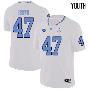 Youth UNC #47 Zach Brown White Jordan Brand Football Jersey 894318-530