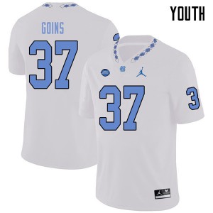 Youth UNC Tar Heels #37 Zach Goins White Jordan Brand Stitched Jersey 332919-158